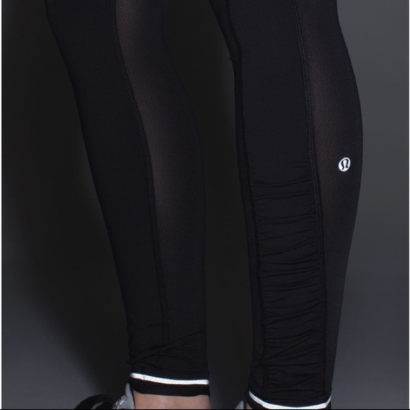 P. Lululemon Speed Tight III (Mesh) Black Mint Zest - Picture 13 of 15